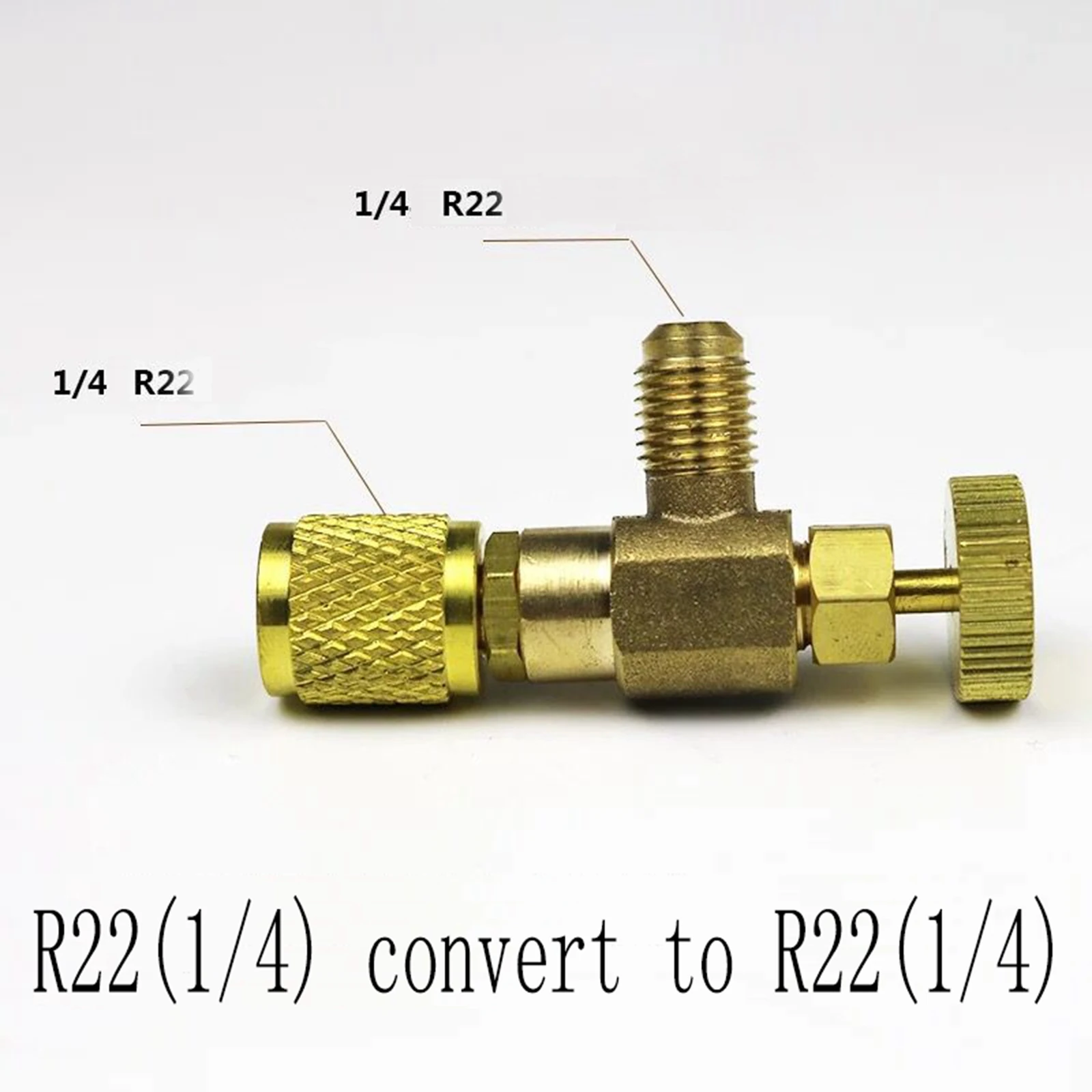 Air Conditioning Refrigerant Safety Valve 1/4 5/16 Refrigeration Charging Adapter