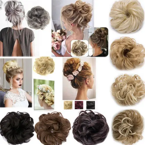 Curly Messy Bun Hair Piece Scrunchie Updo Cover Hair Extensions