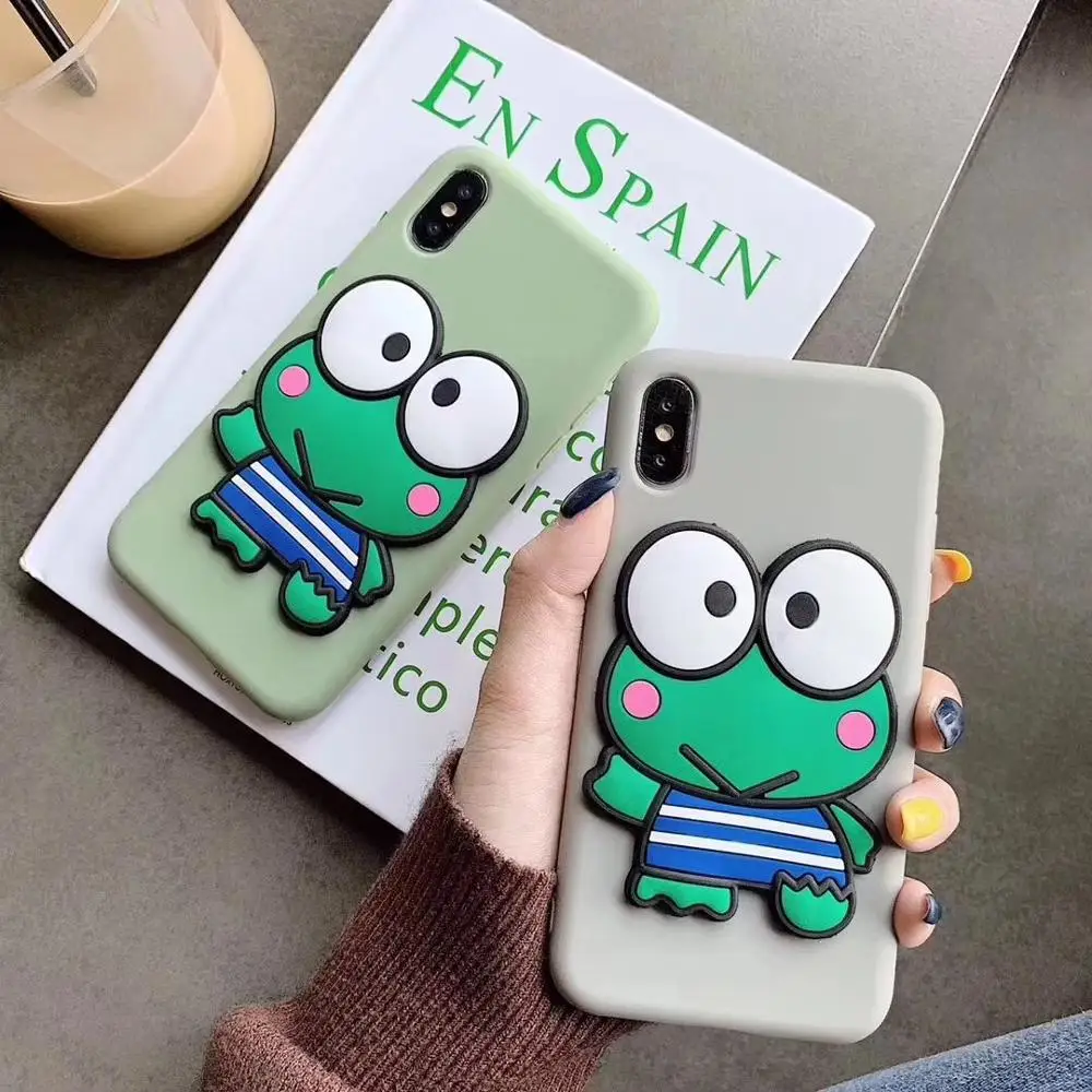 3D Frog Patterned Matte Skin Soft TPU Case Cover sfor Samsung A10 A20 A30 A40 A50 M10 M20 Candy Color Silicon Phone Coque Capa   (1)