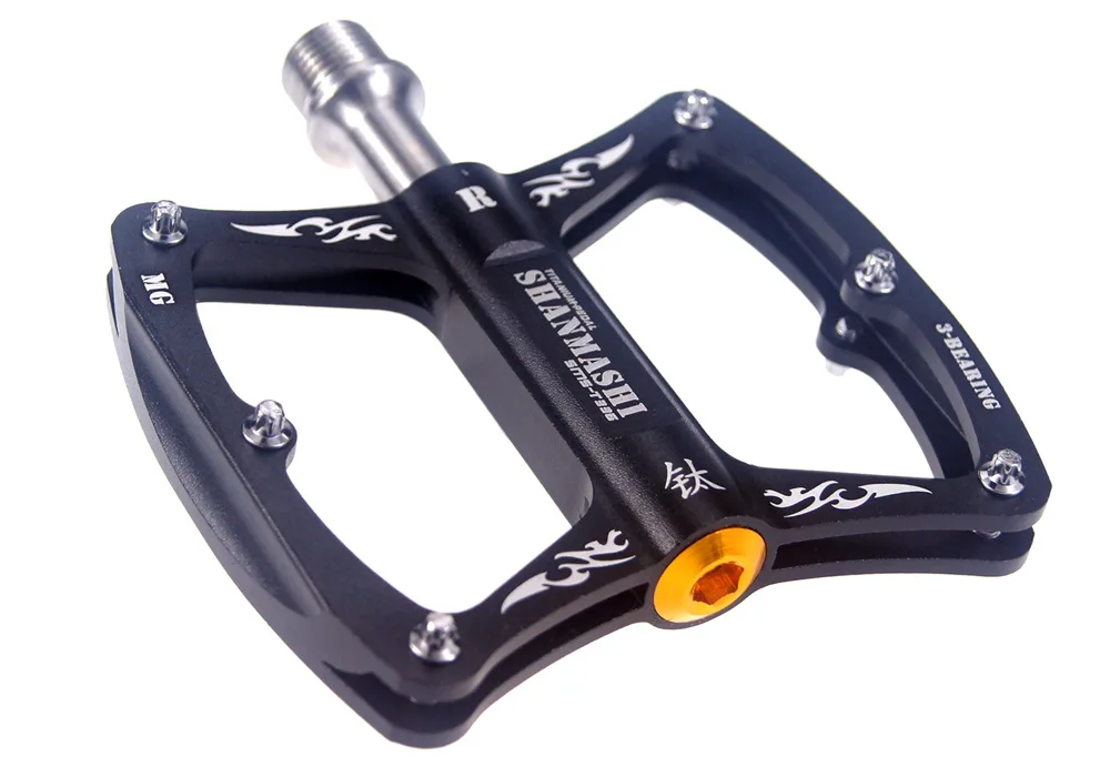 

SHANMASHI Titanium Axle Spindle & CNC Alloy Pedals for MTB Mountain Road DH BMX XC Platform Flat Pedal Mounting Caliber 14mm