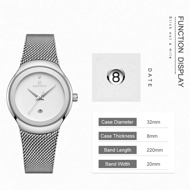 NAVIFORCE 5004 женские часы Лидирующий бренд Роскошные браслет из нержавеющей стали женские часы Relogio Feminino Модные женские наручные часы