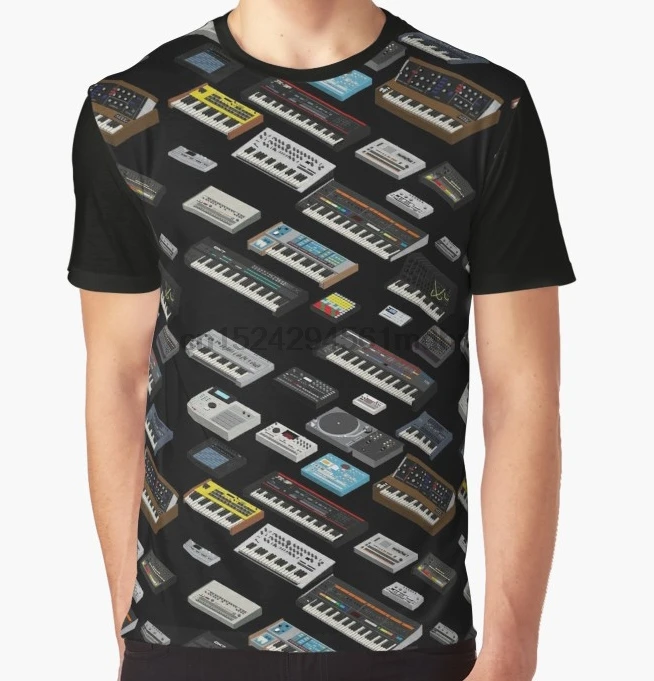 

All Over Print T-Shirt Men Funy tshirt Synthesizer Fan Collection Short Sleeve O-Neck Graphic Tops Tee women t shirt