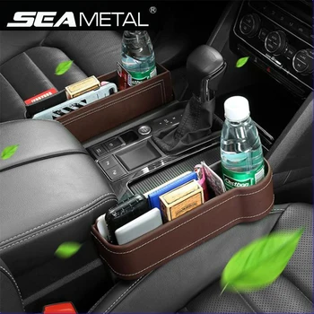 

Auto Interior Accessories Car Seat Gap Storage Organizer Stowing Tidying Seat Crevice Storage Box PU Leather Pocket Water Holder