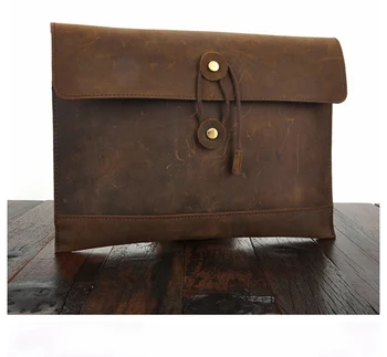 

2019 new men's clutch 100% real genuine leather designer personal shoulder messenger bag Handmade bags clutches Free shipping