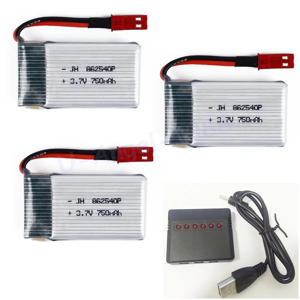 3 шт./лот Mini 862540 7 в 750 мАч 25C Литий-полимерный аккумулятор с защитной панелью JST Plug +