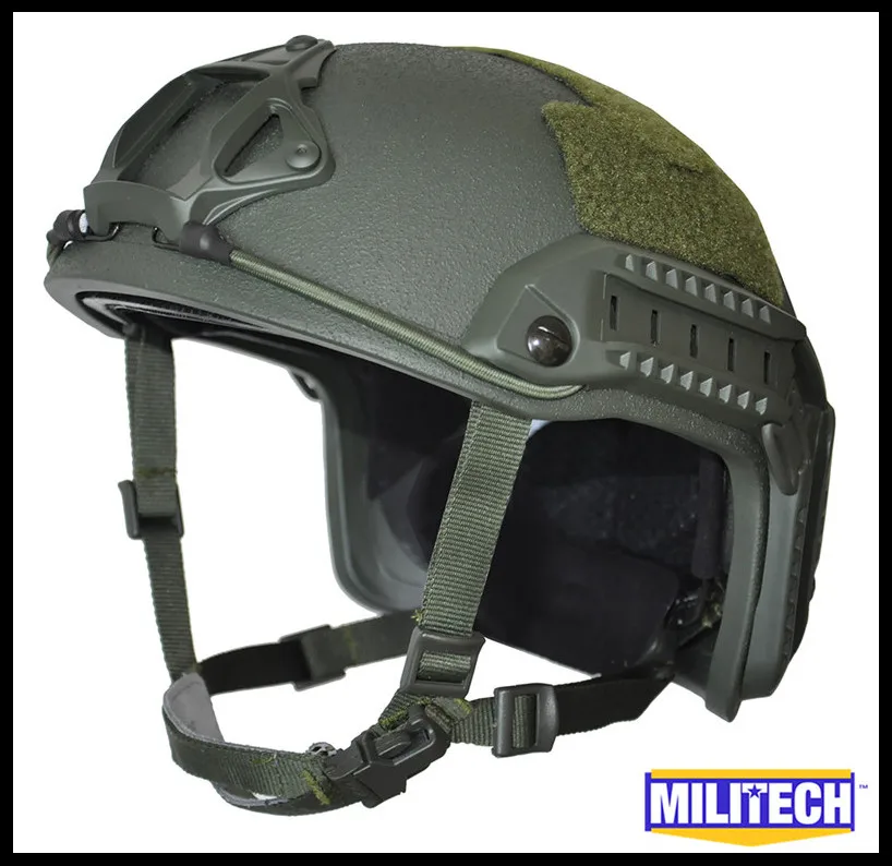 Militech Oliver Drab OD Deluxe Super High Cut Maritime NIJ level IIIA Bulletproof FAST Kevlar Bullet Proof Ballistic Helmet CAG