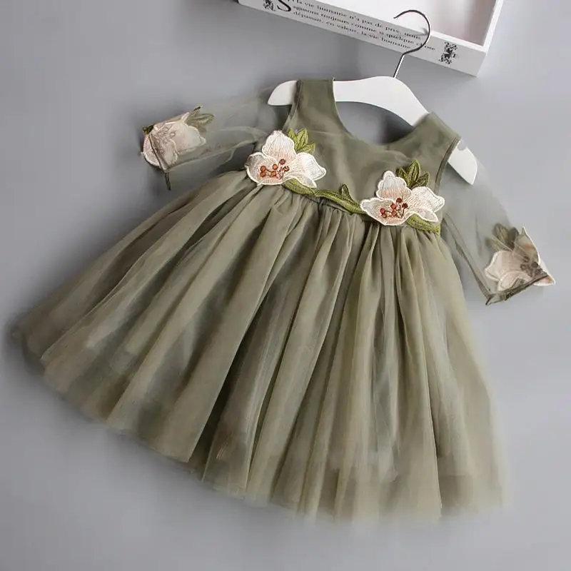 

High Quality Floral Lace Dresses For Girl Tulle Lace Infant Toddler Pageant Flower Girl Dress for Wedding and Birthday