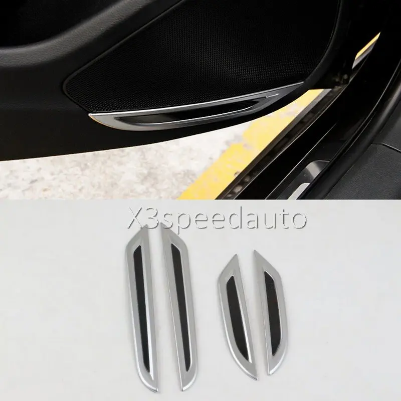 

For Audi A4 B9 2016-17 Inner Door Speaker Frame Cover Trim 4pcs With LOGO Car-styling