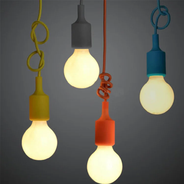 Silicone E27 Home Ceiling Pendant Lamp Light Bulb Holder Hanging