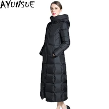 AYUNSUE, новинка, Европейский утиный пух, пальто для женщин, длинная, толстая, стоячий воротник, куртка, Женская парка, mujer abrigo,, 2XL LX808