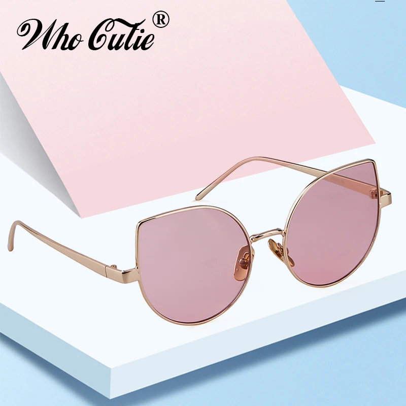 

WHO CUTIE 2018 Summer Cool Cat Eye Sunglasses Women Brand Designer Retro Vintage Tint Colorful Fashion Sun Glasses Shades OM708