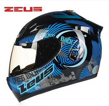Новинка Тайвань ZEUS полный лицо мотоциклетный шлем гонки электронные велосипедные шлемы четыре сезона для мужчин/женщин ZS-2000A - Цвет: Z19 Black blue