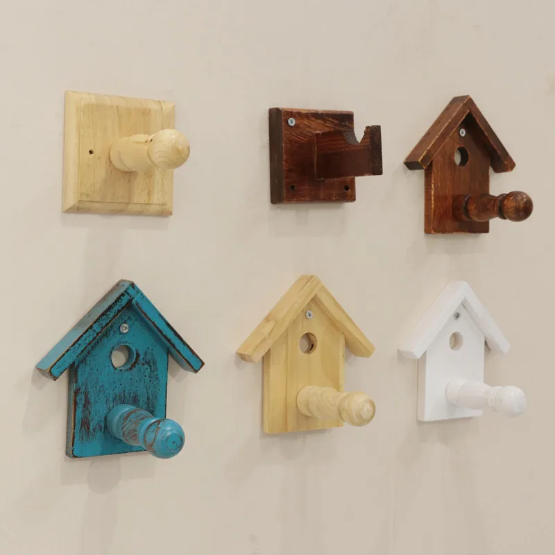 Clothes hats  hangers Creative apparel stores display racks with solid wood hooks on the wall to display hanger hooks decoration