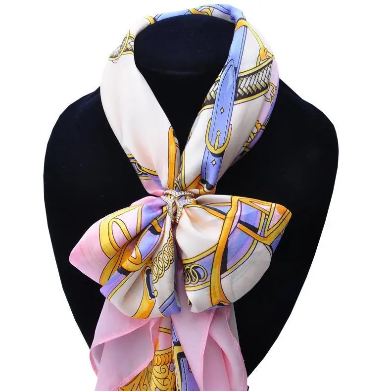 Trendy Scarves Buckle Heart Crystal Brooch Pins Elegant Women Party font b Jewelry b font Gold