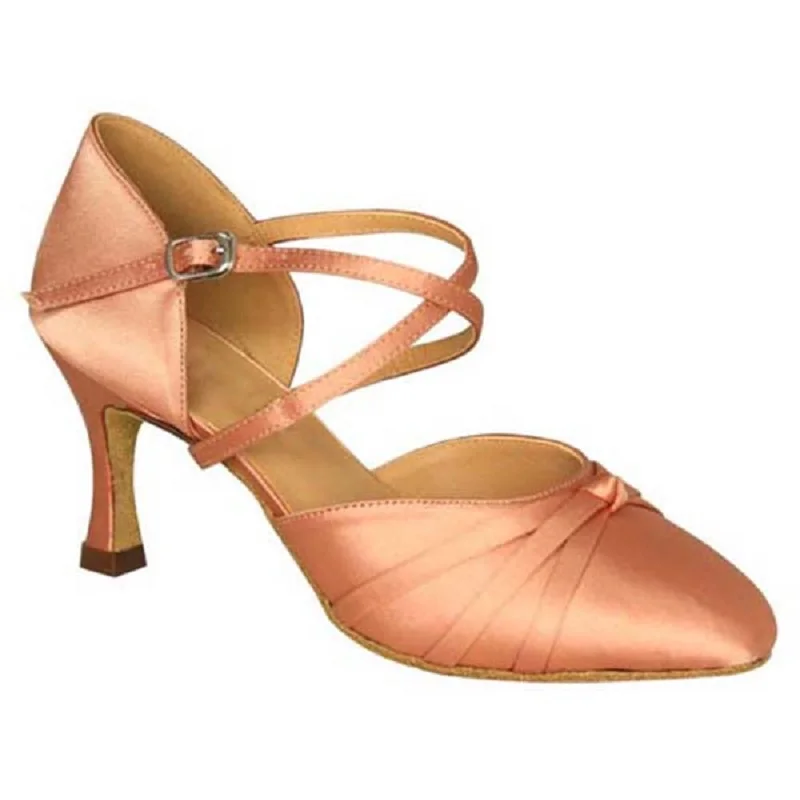 Size US 4 12 Heel Height 7cm Tan Black Khaki Brown Satin Salsa Professional Dance Shoes Ballroom