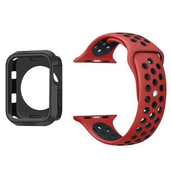 

Silicone Sport Strap for Apple Watch band 4 3 2 42mm 44mm iwatch band 38mm 40mm wrist bracelet watch Case strap set Accessories