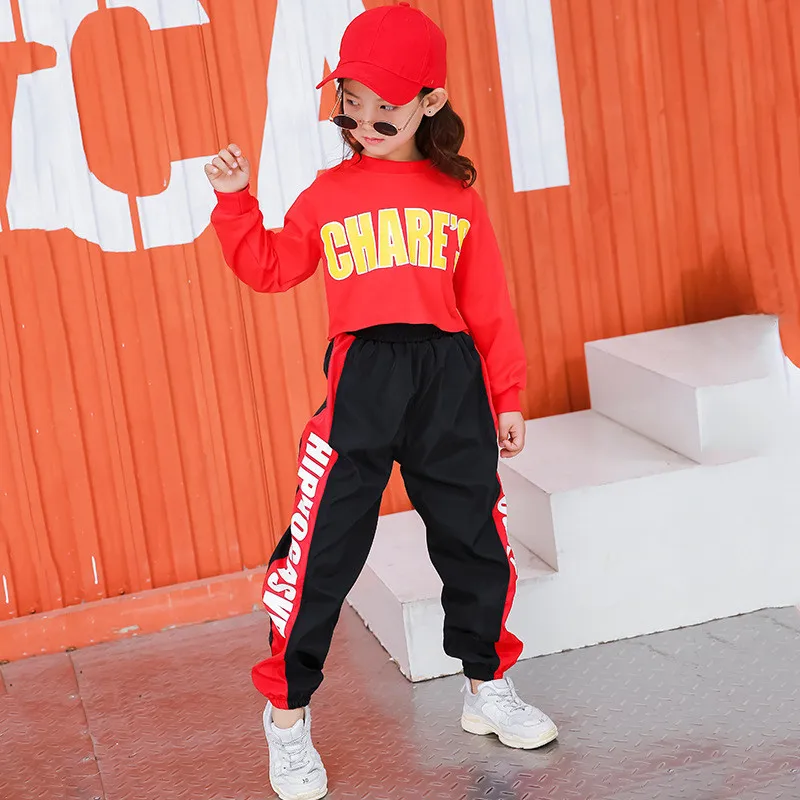 Summer baby girls clothing set 8 10 12 14 16 Years Long Sleeve jazz hiphop dance cheerleading costumes for kids korean korean clothes girls (10)