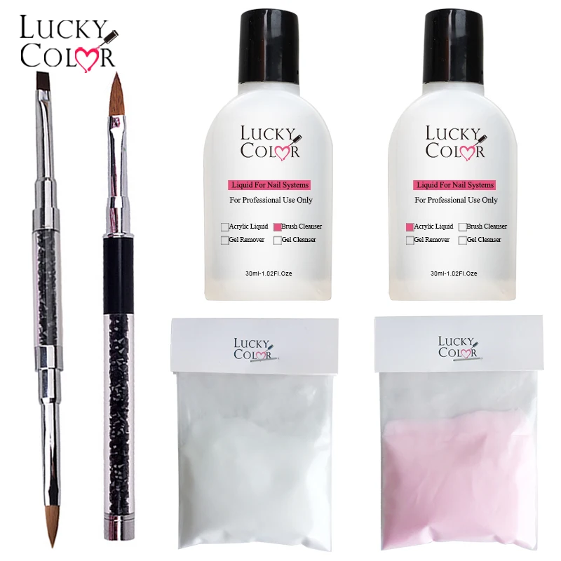 

Pink Acrylic Nail Powder 20g For Paintings Gel Nails Art Design Clear Color Acryl Liquid And Brush Cleanser 30ml Supplies