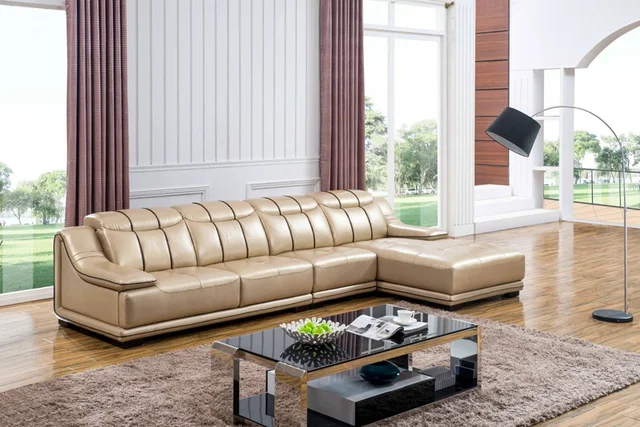 Home design living room sofa set, made with top grain real leather ... Smart sofa sets