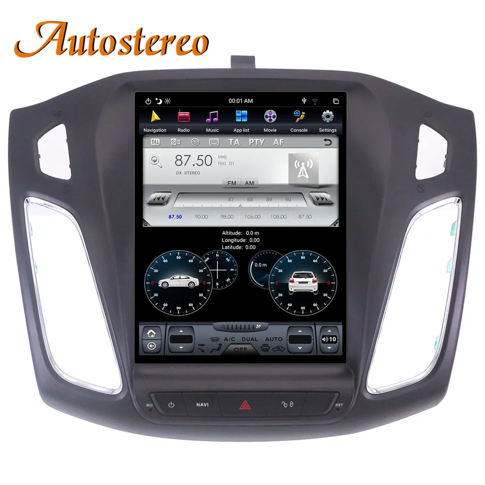 Flash Deal Android 9.0 4GB DSP Tesla style Car NO DVD Player GPS Navigation For Ford Focus 2012-2018 navi stereo headunit multimedia player 1