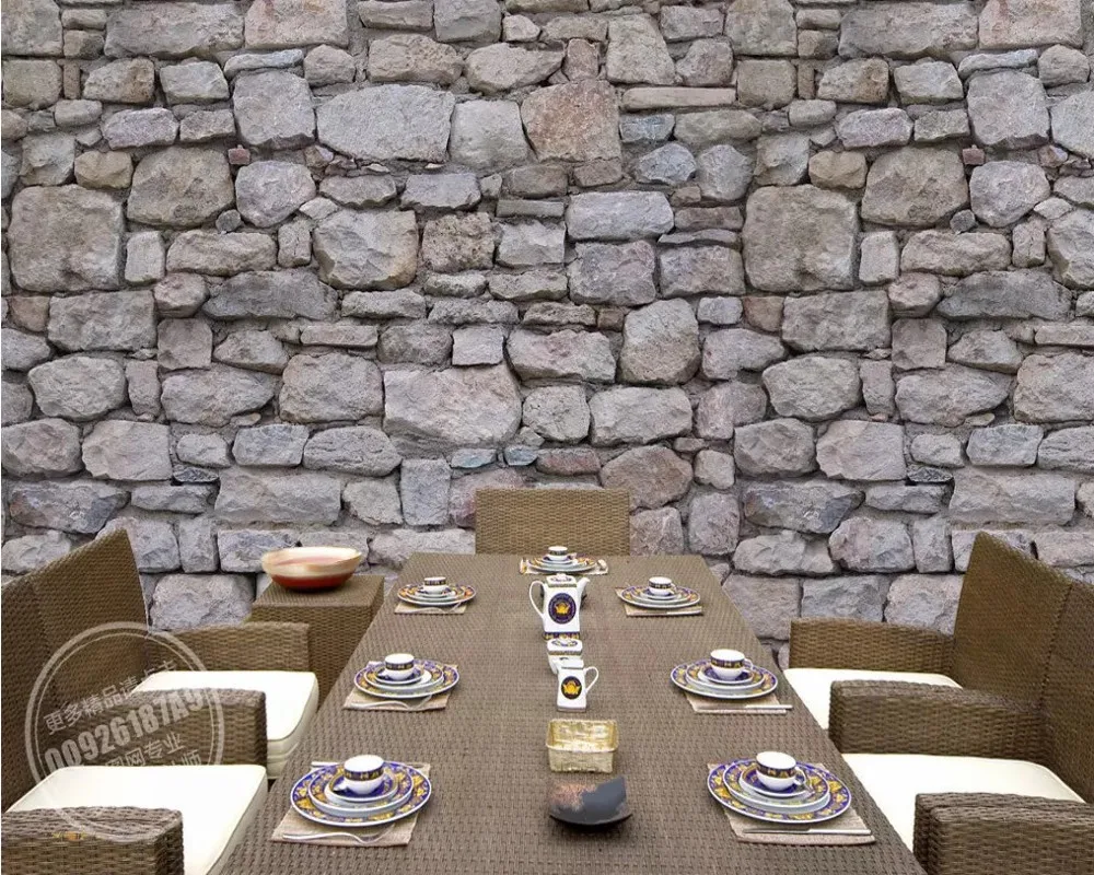 

Free Shipping Custom Wallpaper Mural Retro European Vintage Classic Brick Wall Mural Industrial Style Background Wall Painting