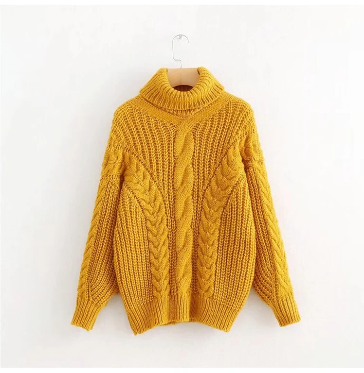 Женские свитера с высоким воротом больших размеров и пуловеры, желтый свитер, женские свитера Truien, зимний теплый свитер для женщин
