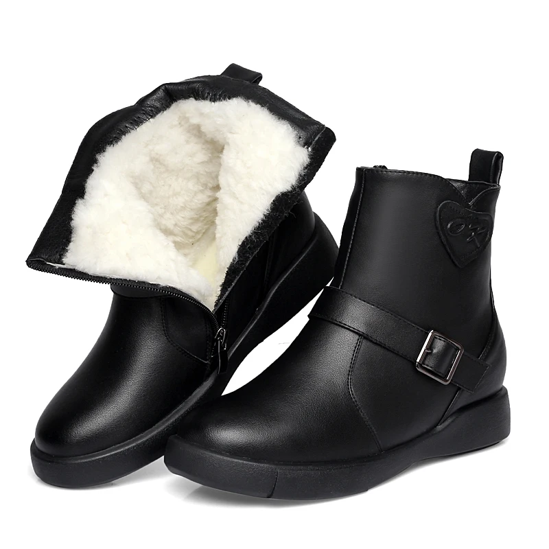 2018 New Fashion Elegant Black Soft Cow Leather Winter Boots women ...