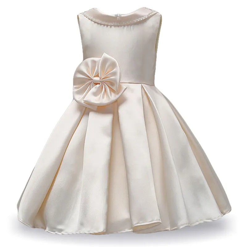 

2019 Summer Princess Wedding Party Dress for 2-12T Children Kids Girls Dress Elegent Bridesmaid Flower Bow Dresses