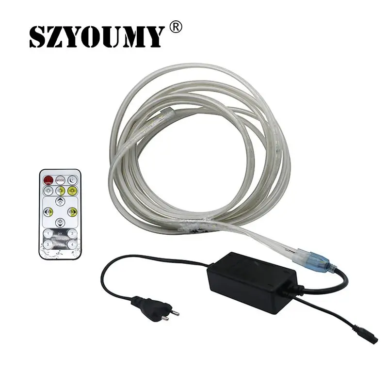 buy SZYOUMY Waterproof 220V SMD 5730 5M 10M Led Tape Flexible Led Strip Light 120 Leds M Dual White Outdoor Garden Lighting