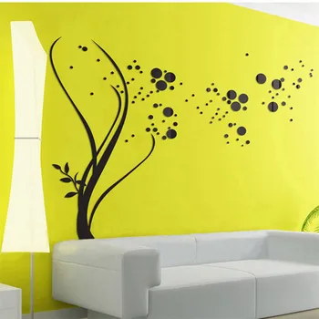 

ISHOWTIENDA Big Tree Dot Combination Stickers Decals Acrylic Crystal Mirror Living Room Decorative Poster Home Decor