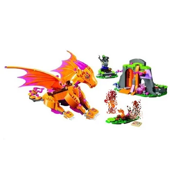 

Bela 10503 446Pcs Elves Fire Dragon's Lave Cave Original Fairy Building Block enlighten Toys For kids gifts Compatible With Toys