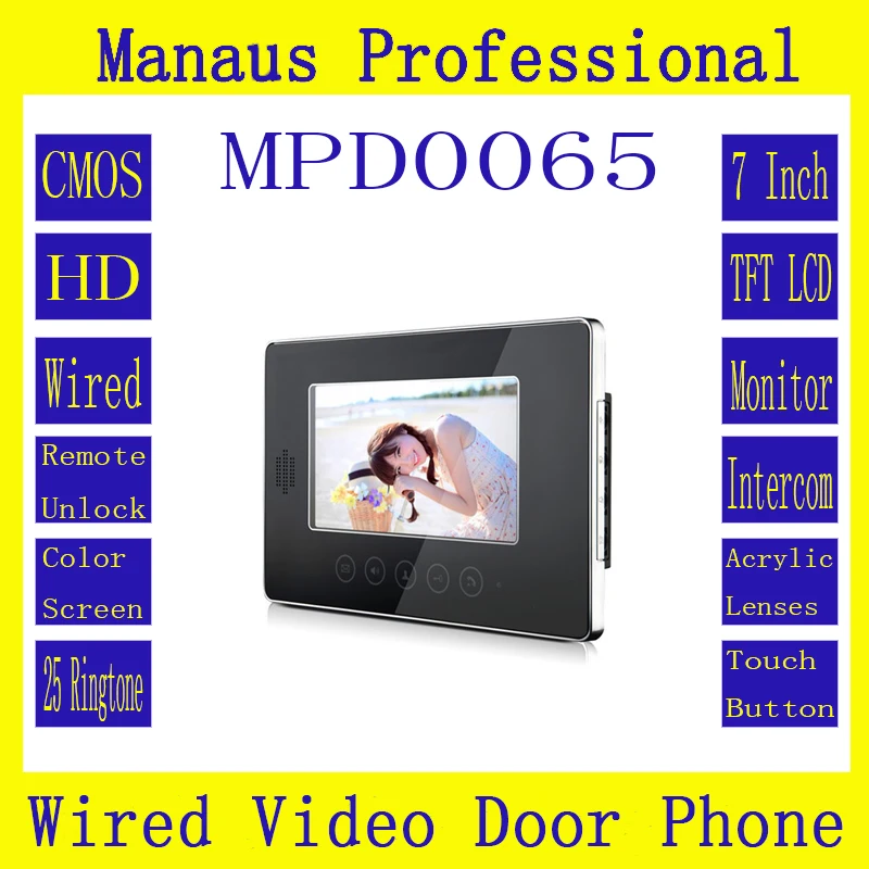 

D65b High Quality Professional Smart Home 7 inch Touch Screen Video Intercom Phone,Indoor Monitor Video Doorphone without camera