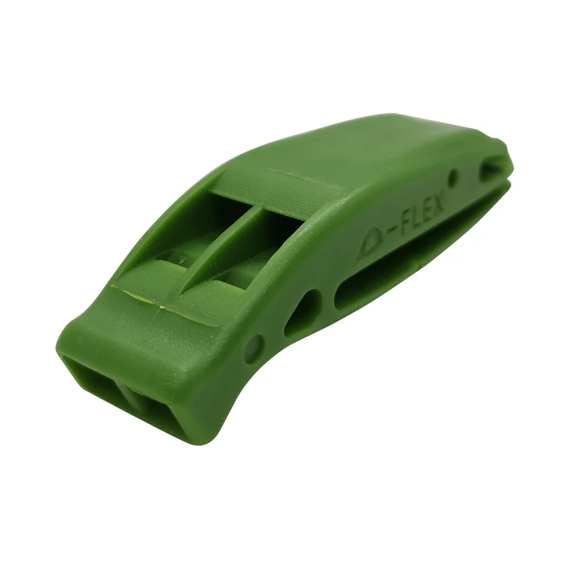 Пластиковый свисток с зажимом для выживания в поле, портативный двойной высокочастотный аварийный аппарат для автомобиля, EDC инструменты, брелок - Название цвета: Зеленый