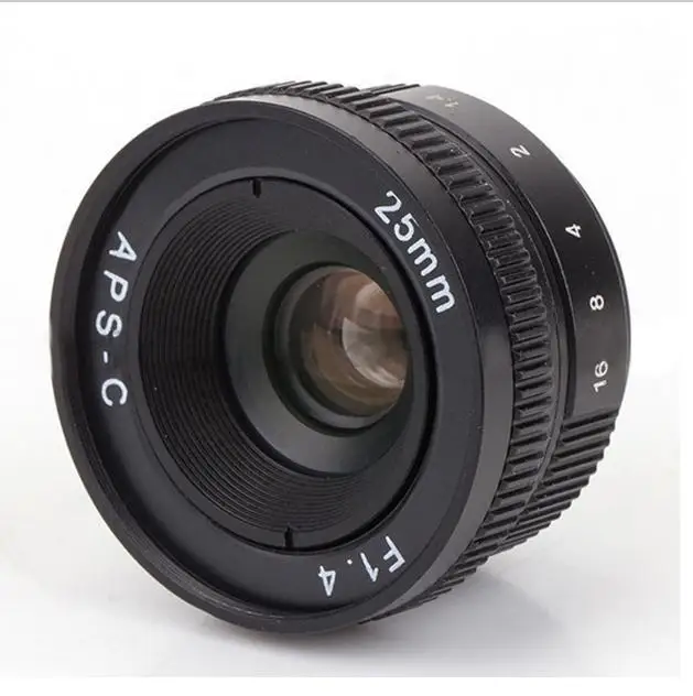 Беззеркальные линзы 25 мм F1.4 C-Mount для фотоаппарата M4/3 FX EOSM N1 P/Q NEX APS-C G1 GF1 GH1 |