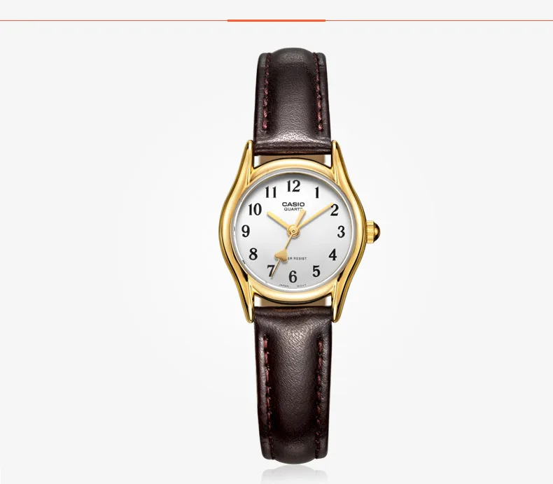 CASIO Часы женские роскошные Брендовые повседневные ультра тонкие кварцевые кожаные серебряные часы подарок 3 бар водонепроницаемые Relojes Mujer LTP-1094E-1A