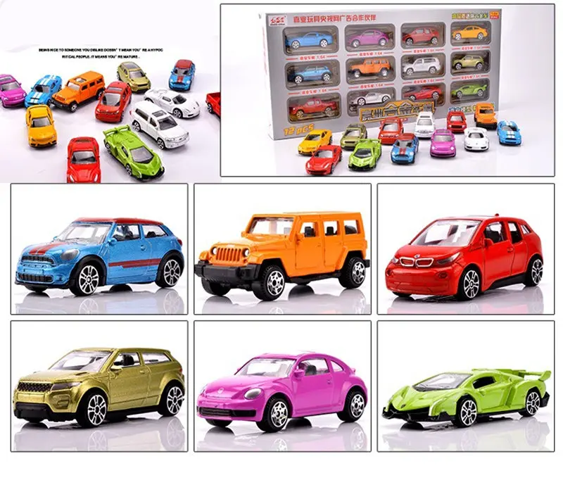 

12pcs/set 1:64 Alloy Luxury Mini car model Fire truck helicopter super car sportscar SUV vehicle Collection model kids baby gift