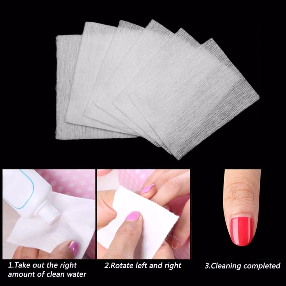 

Popfeel Nail Polish Remover Cotton Pads Clean Paper Nail Wipe Tools Bath Manicure Gel Lint-Free Wipes Cotton Napkins Cleaner Set