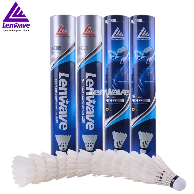 Shuttlecock12PCS badminton feather, goose feather shuttlecock Lenwave brand shuttlecock flying