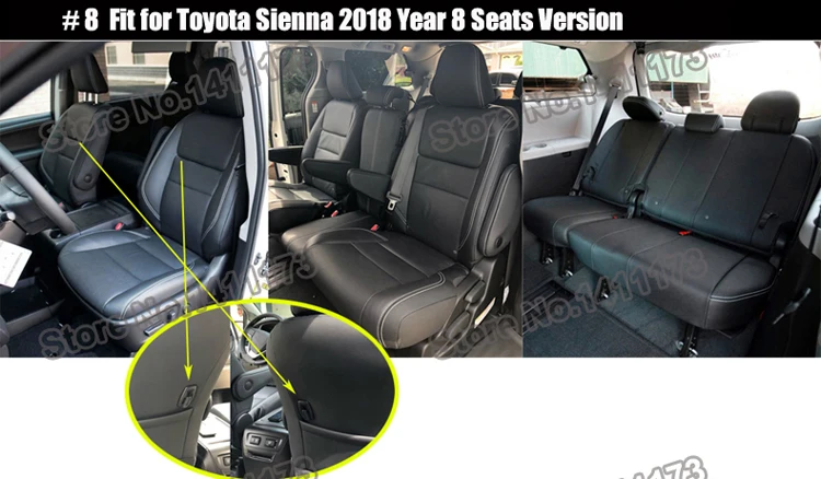 Набор чехлов для автомобильных сидений carпортного для Toyota Sienna, чехлы для автомобильных сидений из искусственной кожи высокого качества, чехлы для сидений автомобиля, стильный протектор для сидений