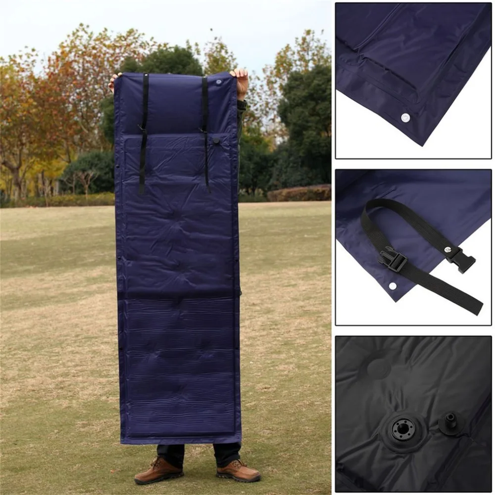 

Outdoor Camping Mat High Resistant Sponge Filling Nine Points Travel Air Mattress Self-Inflating Automatic Cushion