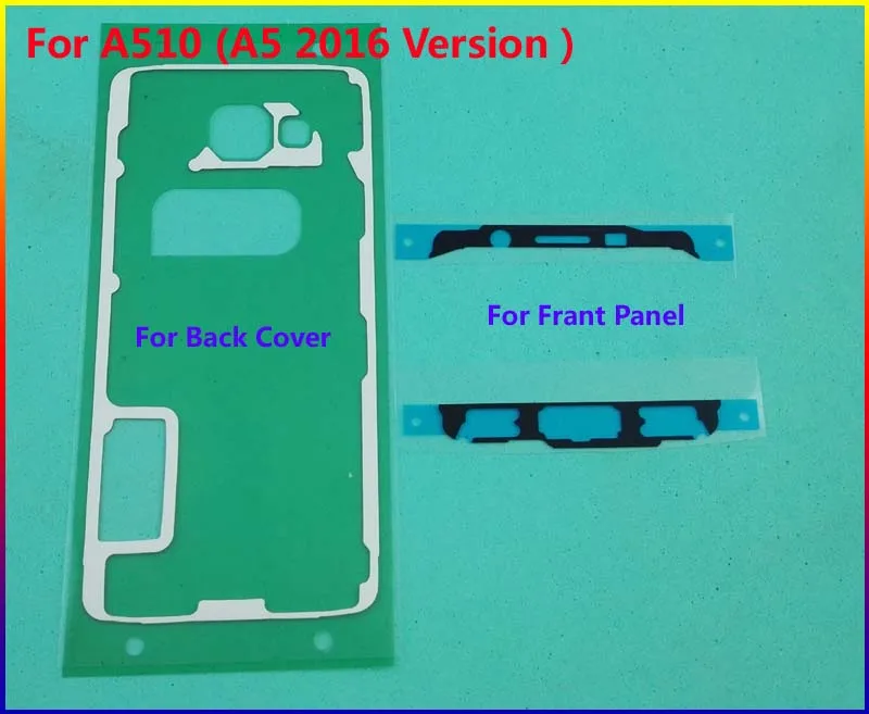 imágenes para 20 set/lot etiqueta engomada del marco frontal original + rear back cover case puerta adhesivo para samsung galaxy a510 (A5 2016 Version) cinta de Pegamento imágenes para 20 set/lot etiqueta engomada del marco frontal original + rear back cover case puerta adhesivo para samsung galaxy a510 (A5 2016 Version) cinta de Pegamento