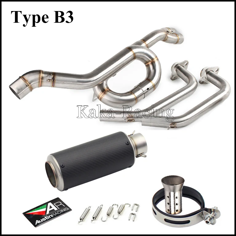 MT03 Motorcycle Exhaust Muffler Full System Slip on pipe AR Austin Racing Carbon fiber Escape For Yamaha R3 R25