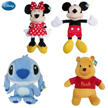 

Disney Origina Winnie The Pooh Mickey Mouse Minnie Doll Stitch Lilo and Stitch Plush Toy Doll 32-52cm Christmas Gift For Kids