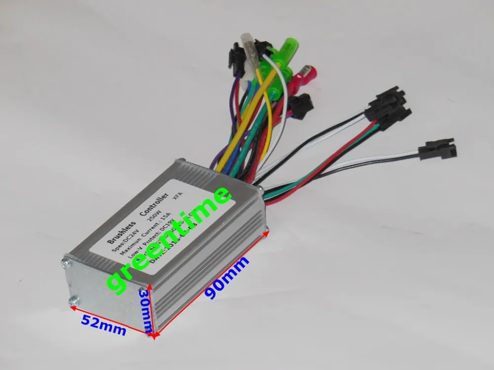 Clearance GREENTIME 24V 250W Brushless DC motor controller E-bike controller dual mode sensor/sensorless bldc controller 12