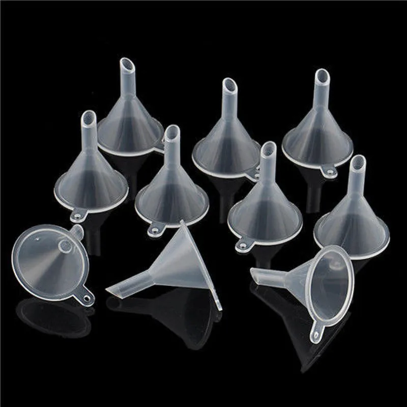 

10 Pcs/Set Small Transparent Plastic Perfume Diffuser Bottle Practical Liquid Oil Funnels Labs Emulsion Packing Auxiliary Tool