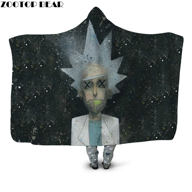 

Galaxy Sherpa Blanket Rick And Morty Hooded Blanket 3D Print Fashion Travel Outlet Throw Wearable Fleece Blanket Drop Ship