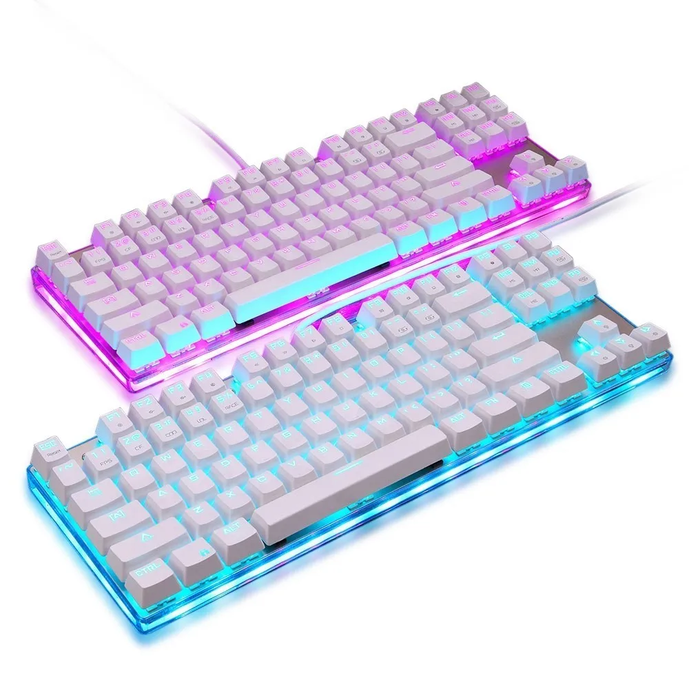 

Motospeed K87S Wired Mechanical Keyboard 87 Keys Blue/Red Switch with LED RGB Colorful Backlight Keypad For PC Laptop Desktop