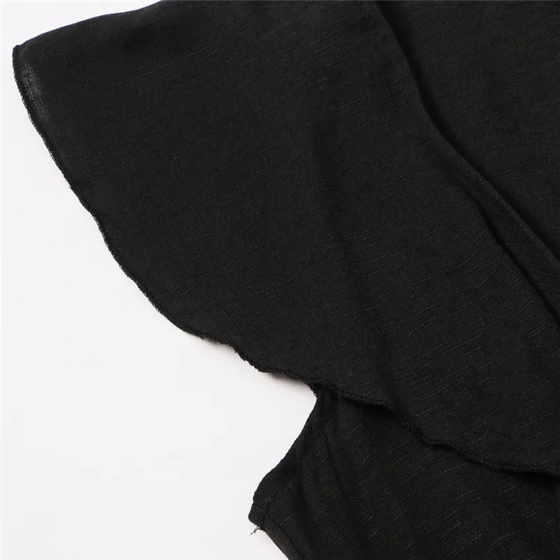 Fashion summer jumpsuit woman 2018 Sexy Deep-V Rompers Solid Short Sleeve Ruffles Long Jumpsuit pantaloni siamesi Y12#N (6)