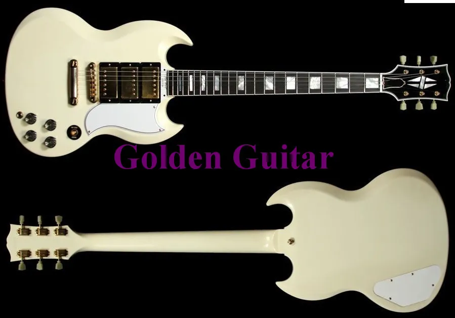 best Guitar Musical Instruments Custom SG cream color Ebony fingerboard