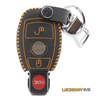 

Genuine Leather cover wallet key remote case 2008-2016 For Mercedes Benz W203 W210 W211 AMG W204 C E S CLS CLK CLA SLK